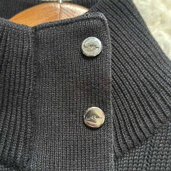 Ralph Lauren Active jacket Sweater Full Zip Black red Cable Knit turtleneck - Picture 4 of 6